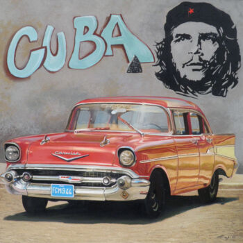 Schilderij getiteld "CUBA" door Francesco Capello, Origineel Kunstwerk, Olie Gemonteerd op Karton