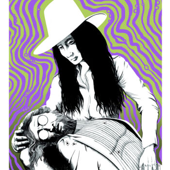「John Lennon and Yok…」というタイトルの製版 Francesco De La Vega Barcellaによって, オリジナルのアートワーク, デジタルプリント