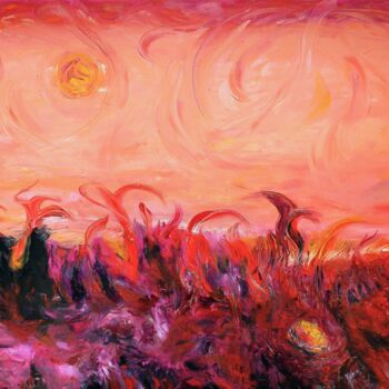Pittura intitolato "Il cielo di Cydonia…" da Francesco Dea, Opera d'arte originale, Olio Montato su Telaio per barella in le…