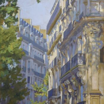 Schilderij getiteld "View of Paris (Pala…" door Francesco Farolfi, Origineel Kunstwerk, Olie