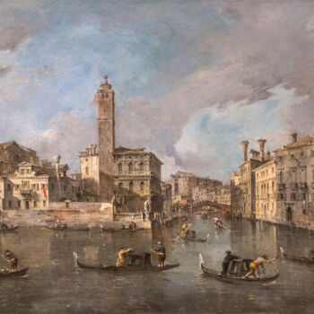 「Vue du Grand Canal…」というタイトルの絵画 Francesco Guardiによって, オリジナルのアートワーク, オイル