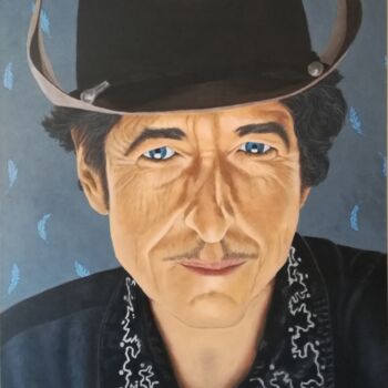 Painting titled "Bob Dylan" by Francesco Loggi, Original Artwork, Acrylic