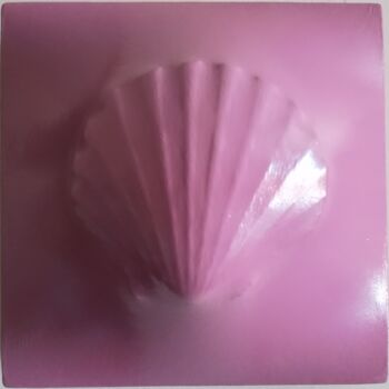 Sculptuur getiteld "Pink Pecten 470" door Francesco Loggi, Origineel Kunstwerk, Hout