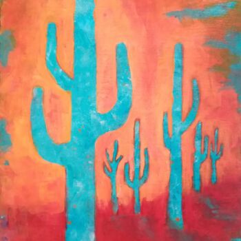 Картина под названием "Cactus blu - opposti" - Francesco Loggi, Подлинное произведение искусства, Акрил