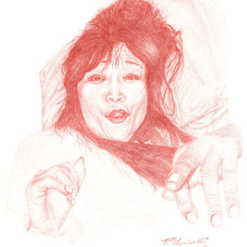 Drawing titled "Korean woman" by Francesco Marinelli, Original Artwork, Marker