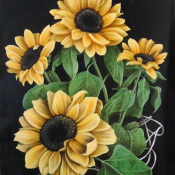 Pittura intitolato "fiori-di-girasole.j…" da Francesco Raffa, Opera d'arte originale