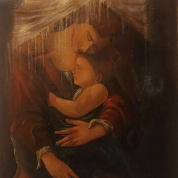 Картина под названием "L'ho fatto pensando…" - Francesco Ricca, Подлинное произведение искусства, Масло Установлен на Деревя…