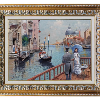 Painting titled "Farewell to Venice…" by Francesco Tammaro, Original Artwork, Oil Mounted on Wood Panel