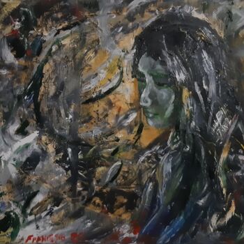 Painting titled "Mother" by F. Peña-Garcia, Original Artwork, Oil