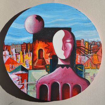 Painting titled "Il Viaggio della Si…" by Oscar Francescutto, Original Artwork, Acrylic Mounted on Wood Panel