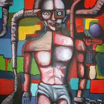 Painting titled "Mi Yo Esclavo" by Oscar Francescutto, Original Artwork, Acrylic Mounted on Wood Stretcher frame