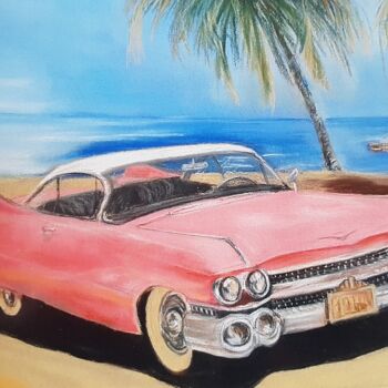 Картина под названием "Nostalgie cubaine" - Francette Guittard, Подлинное произведение искусства, Пастель