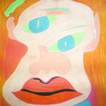 Painting titled "Work-genius-2008" by Franchelor, Original Artwork, Pastel Mounted on Wood Panel