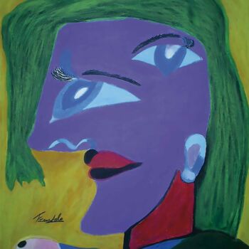 Peinture intitulée "the-insomnia-woman-…" par Franchelor, Œuvre d'art originale, Pastel