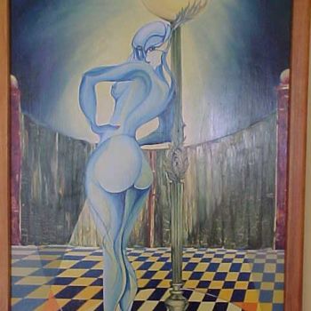 Painting titled "AZUL" by Fanny Francia, Original Artwork