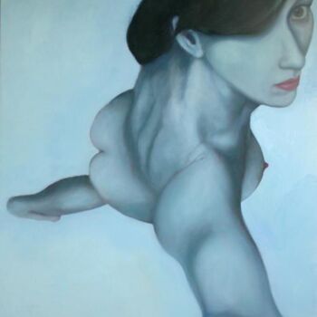 Painting titled "ice angel" by Francien Krieg, Original Artwork, Oil