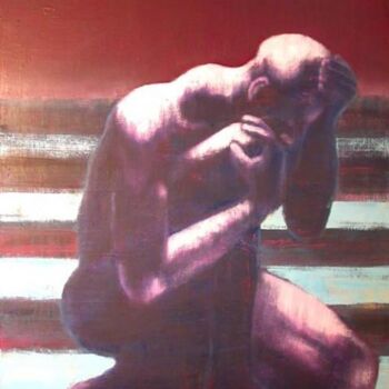 Peinture intitulée "the thinker" par Francien Krieg, Œuvre d'art originale, Huile