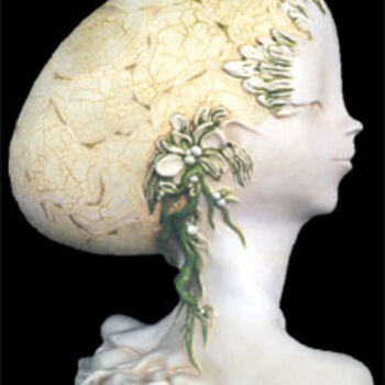 Sculpture intitulée "Jade, née de l'élém…" par Francine Dubois, Œuvre d'art originale