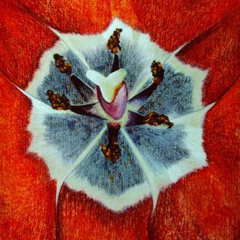 Schilderij getiteld "Coeur de tulipe.jpg" door Francine Quié, Origineel Kunstwerk, Anders