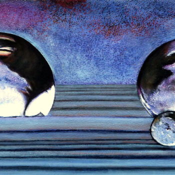 Schilderij getiteld "black-pearl.jpg" door Francine Quié, Origineel Kunstwerk, Acryl