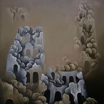 Pintura titulada "Les hautes tours" por Francine Saugey, Obra de arte original