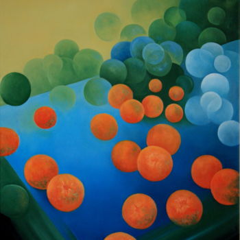 Peinture intitulée "Orange" par Francine Saugey, Œuvre d'art originale