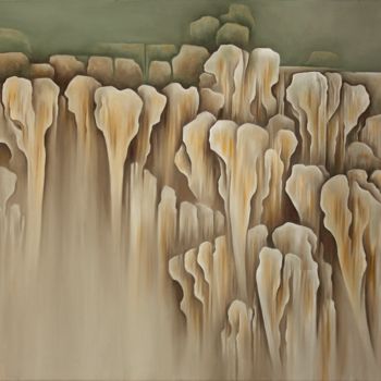 Painting titled "Les falaises de Mon…" by Francine Saugey, Original Artwork