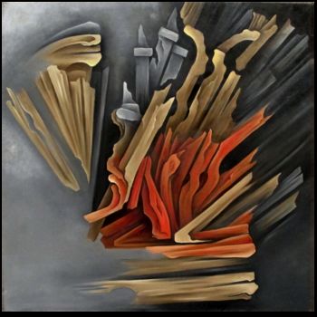 Pittura intitolato "Brulant" da Francine Saugey, Opera d'arte originale