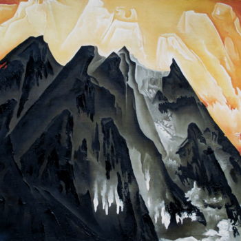 Pintura intitulada "Crépuscule" por Francine Saugey, Obras de arte originais