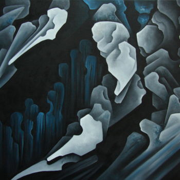 Pintura intitulada "Grottes" por Francine Saugey, Obras de arte originais