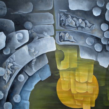 Peinture intitulée "Le puits" par Francine Saugey, Œuvre d'art originale