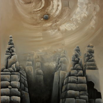 Painting titled "Vortex" by Francine Saugey, Original Artwork