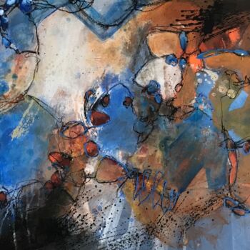 Pittura intitolato "EARTH AND WATER" da Francine Scrignac, Opera d'arte originale, Acrilico Montato su Telaio per barella in…