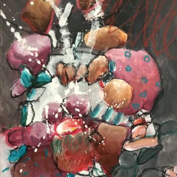 Картина под названием "MOUVEMENT 2" - Francine Scrignac, Подлинное произведение искусства, Акрил Установлен на Деревянная ра…