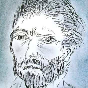 Dessin intitulée "VINCENT VAN GOGH" par Francine Barbaray, Œuvre d'art originale