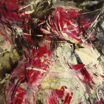 Painting titled "ROUGE BAISER" by Francine Barbaray, Original Artwork