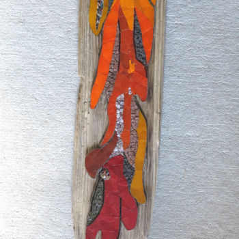 Escultura titulada "Ardens" por Francine Bonnet, Obra de arte original, Mosaico Montado en Panel de madera