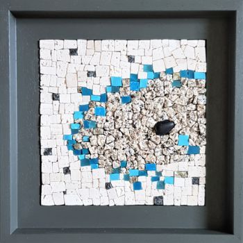 Escultura intitulada "étoile bleue" por Francine Bonnet, Obras de arte originais, Mosaico