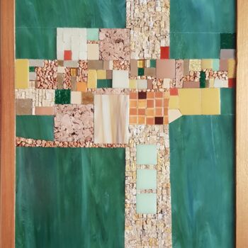 Painting titled "Vitrail ?" by Francine Bonnet, Original Artwork, Mosaic