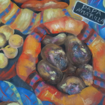 Pittura intitolato "chair pommes de ter…" da Franye, Opera d'arte originale, Pastello