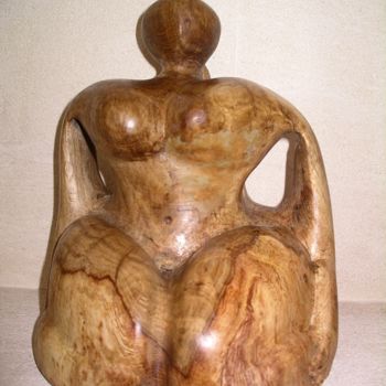 Sculpture titled "Forte femme" by Franye, Original Artwork, Wood