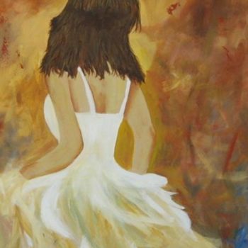 Painting titled "La dame en blanc.jpg" by Francine Georget, Original Artwork