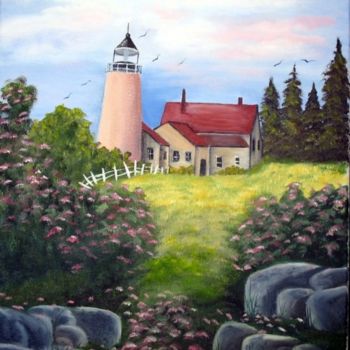 Painting titled "Le phare.jpg" by Francine Georget, Original Artwork