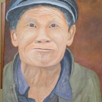 Pittura intitolato "Vietnamien.jpg" da Francine Georget, Opera d'arte originale