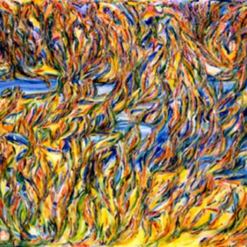 Painting titled "The Crossing" by Francine Kohn Kohn, Original Artwork, Acrylic