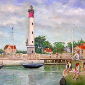 Painting titled "Port de Riva Bella" by Francine Legoff Jeanneret, Original Artwork