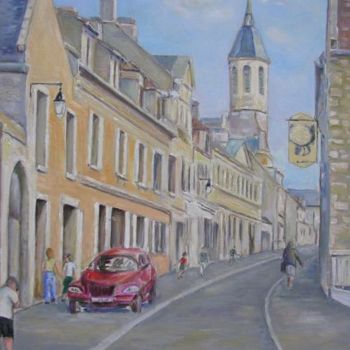 Painting titled "Courseulles (rue de…" by Francine Legoff Jeanneret, Original Artwork