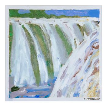 Pintura intitulada "double chutes" por Francine Rosenwald : Parcours Artistique, Obras de arte originais, Óleo