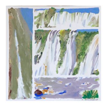 Картина под названием "Torrent et chutes" - Francine Rosenwald : Parcours Artistique, Подлинное произведение искусства, Масло