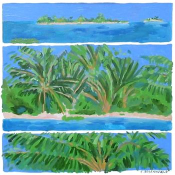 Pintura intitulada "Maldives" por Francine Rosenwald : Parcours Artistique, Obras de arte originais